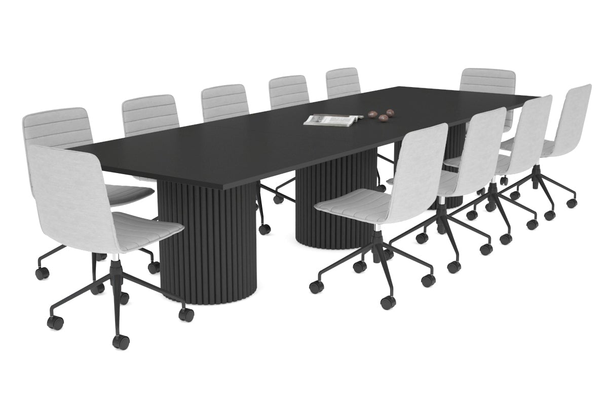 Baobab Circular Wood Base Boardroom Rectangle Table [3600L x 1200W] Jasonl black leg black 