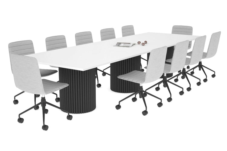 Baobab Circular Wood Base Boardroom Rectangle Table [3600L x 1200W] Jasonl black leg white 