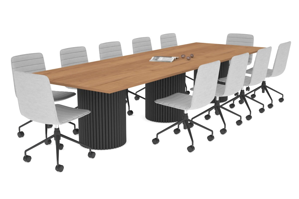 Baobab Circular Wood Base Boardroom Rectangle Table [3600L x 1200W] Jasonl black leg salvage oak 