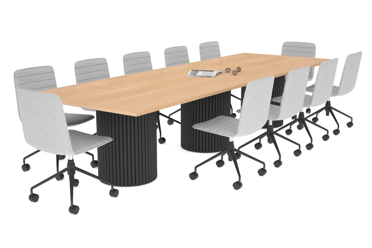 Baobab Circular Wood Base Boardroom Rectangle Table [3600L x 1200W] Jasonl black leg maple 