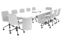  - Baobab Circular Wood Base Boardroom Rectangle Table - Rounded Corners [3200L x 1100W] - 1
