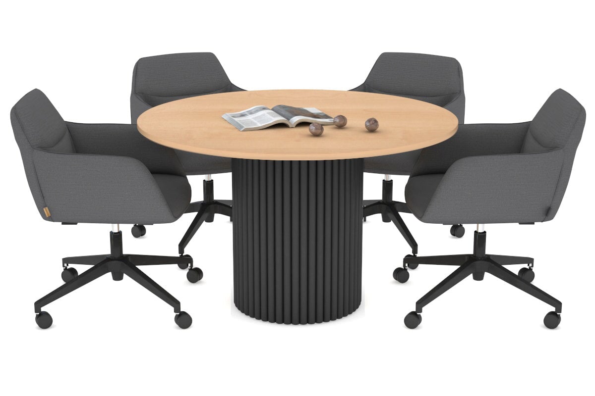 Baobab Circular Wood Base Boardroom Round Table [1200 mm] Jasonl black leg maple 