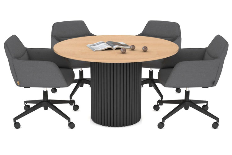 Baobab Circular Wood Base Boardroom Round Table [1200 mm] Jasonl black leg maple 