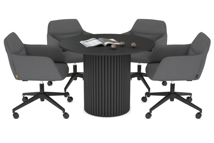 Baobab Circular Wood Base Boardroom Round Table [800 mm] Jasonl black leg black 