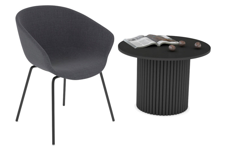 Baobab Circular Wood Base Coffee Round Table [1000 mm] Jasonl black leg black 