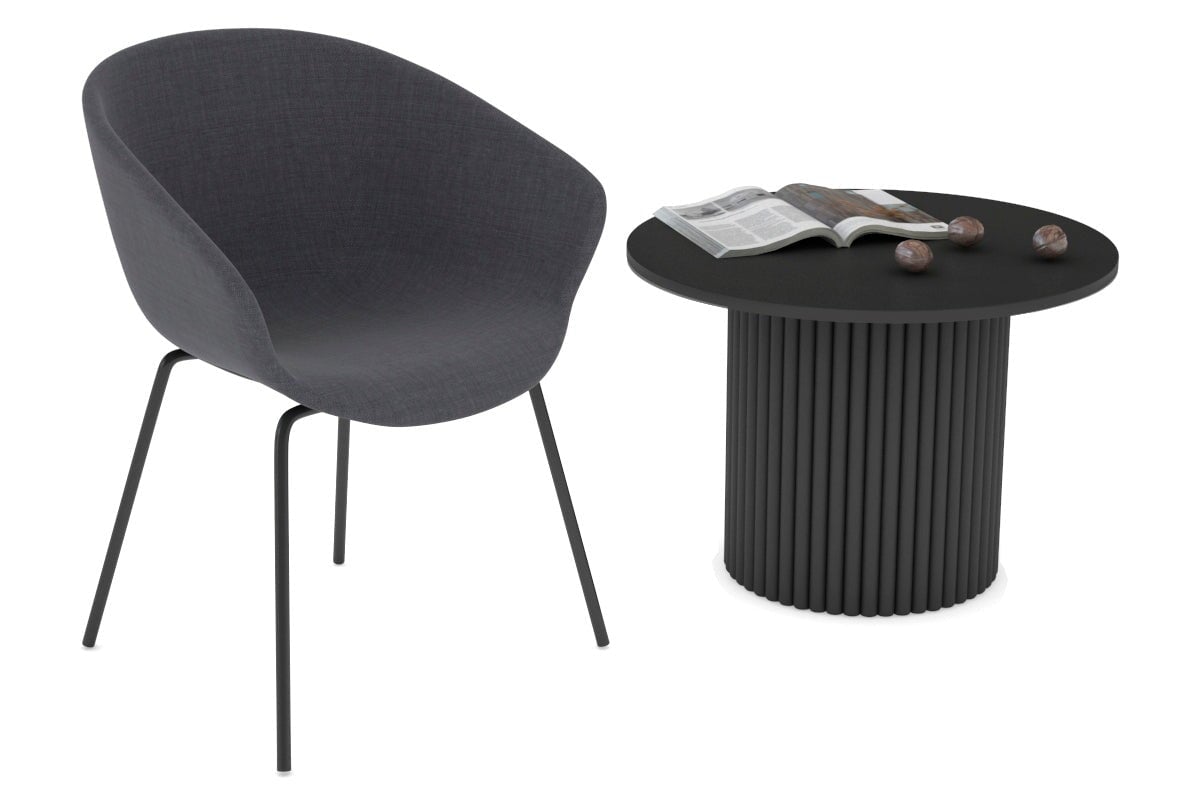 Baobab Circular Wood Base Coffee Round Table [800 mm] Jasonl black leg black 