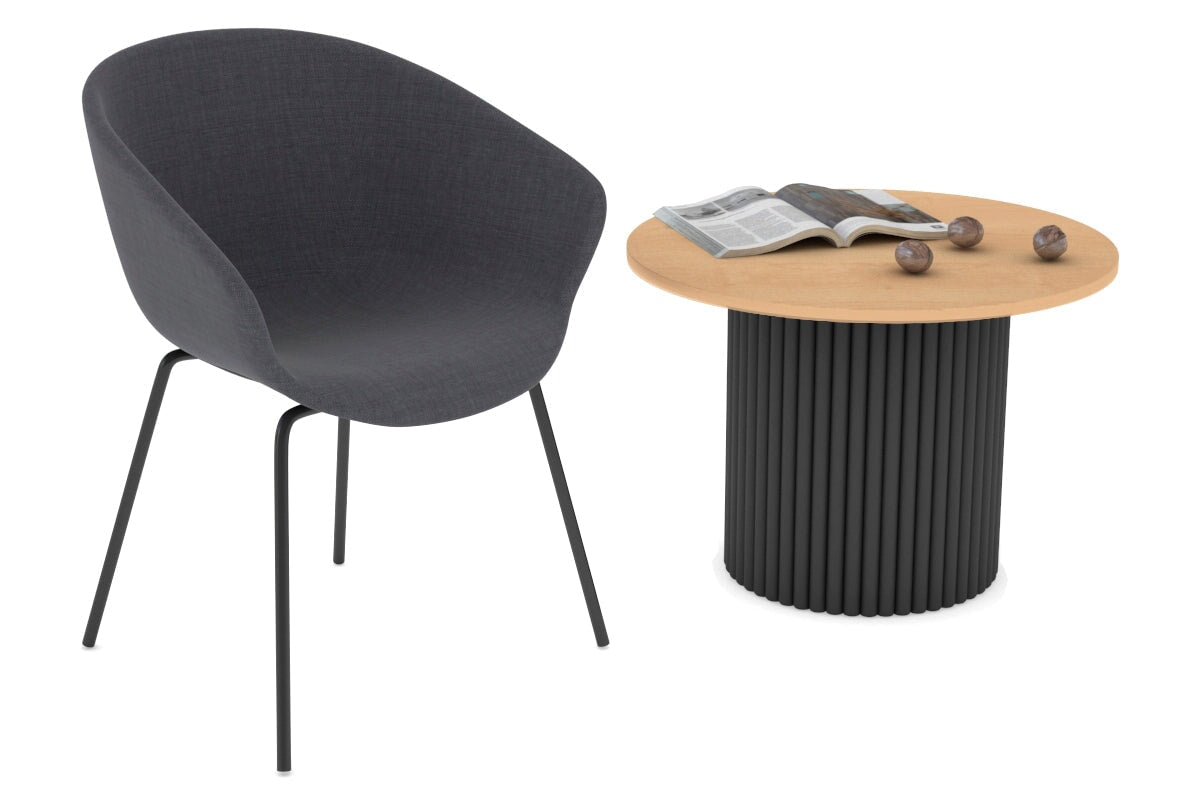 Baobab Circular Wood Base Coffee Round Table [800 mm] Jasonl black leg maple 