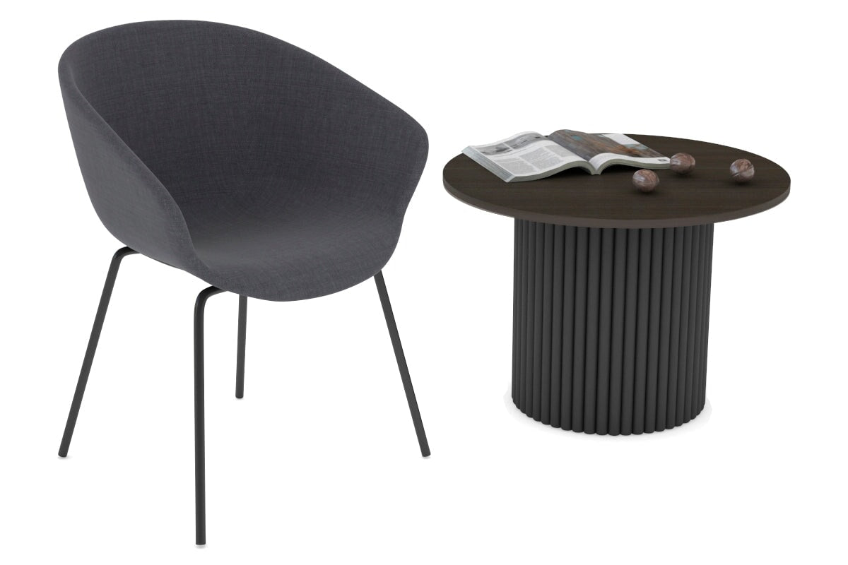 Baobab Circular Wood Base Coffee Round Table [800 mm] Jasonl black leg dark oak 