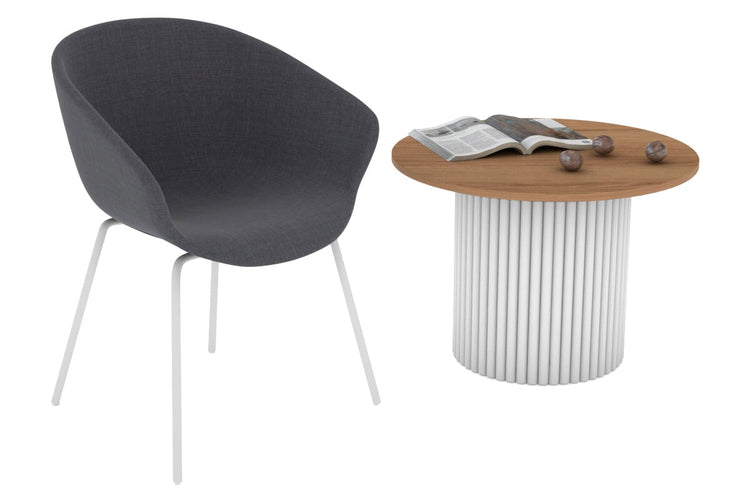 Baobab Circular Wood Base Coffee Round Table [800 mm] Jasonl white leg salvage oak 