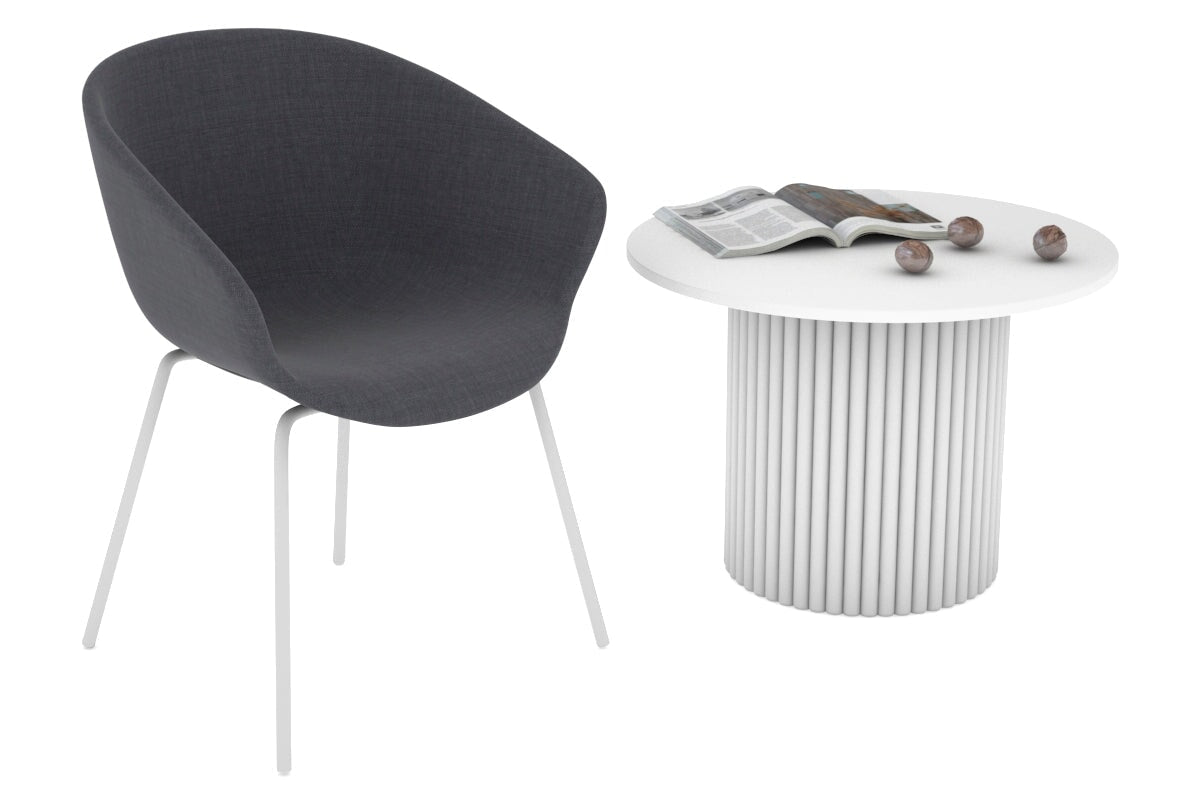 Baobab Circular Wood Base Coffee Round Table [800 mm] Jasonl white leg white 