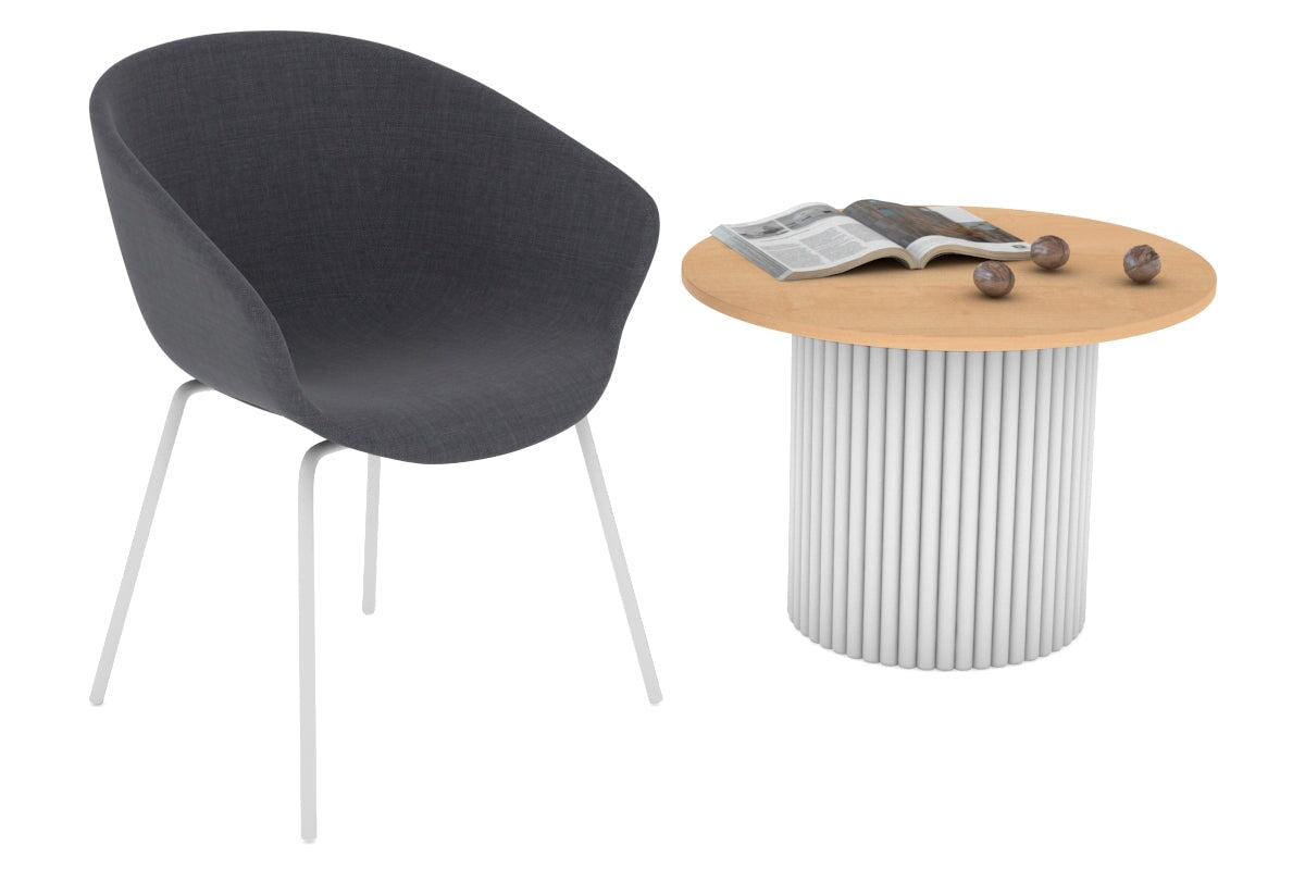 Baobab Circular Wood Base Coffee Round Table [800 mm] Jasonl white leg maple 