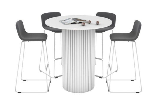 Baobab Circular Wood Base Counter Round Table [1000mm] Jasonl white leg white 
