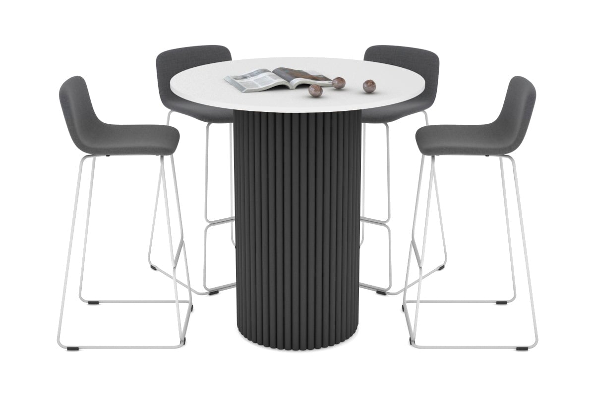 Baobab Circular Wood Base Counter Round Table [1000mm] Jasonl black leg white 