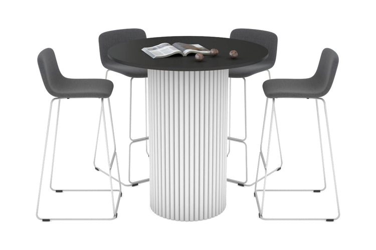 Baobab Circular Wood Base Counter Round Table [1000mm] Jasonl white leg black 