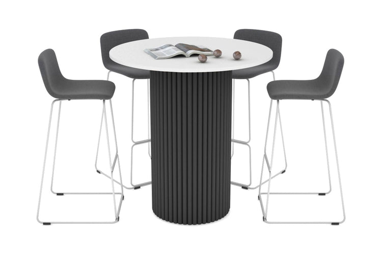 Baobab Circular Wood Base Counter Round Table [800mm] Jasonl black leg white 