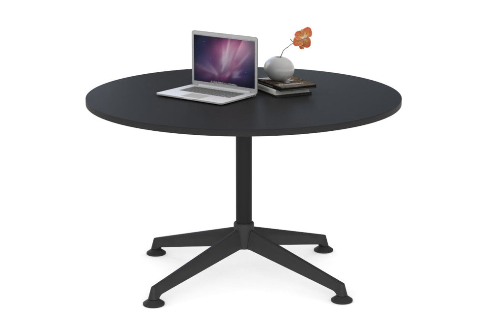 Blackjack Round Meeting Table [1000 mm]-black frame black 