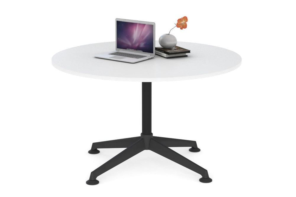 Blackjack Round Meeting Table [1000 mm]-black frame white 