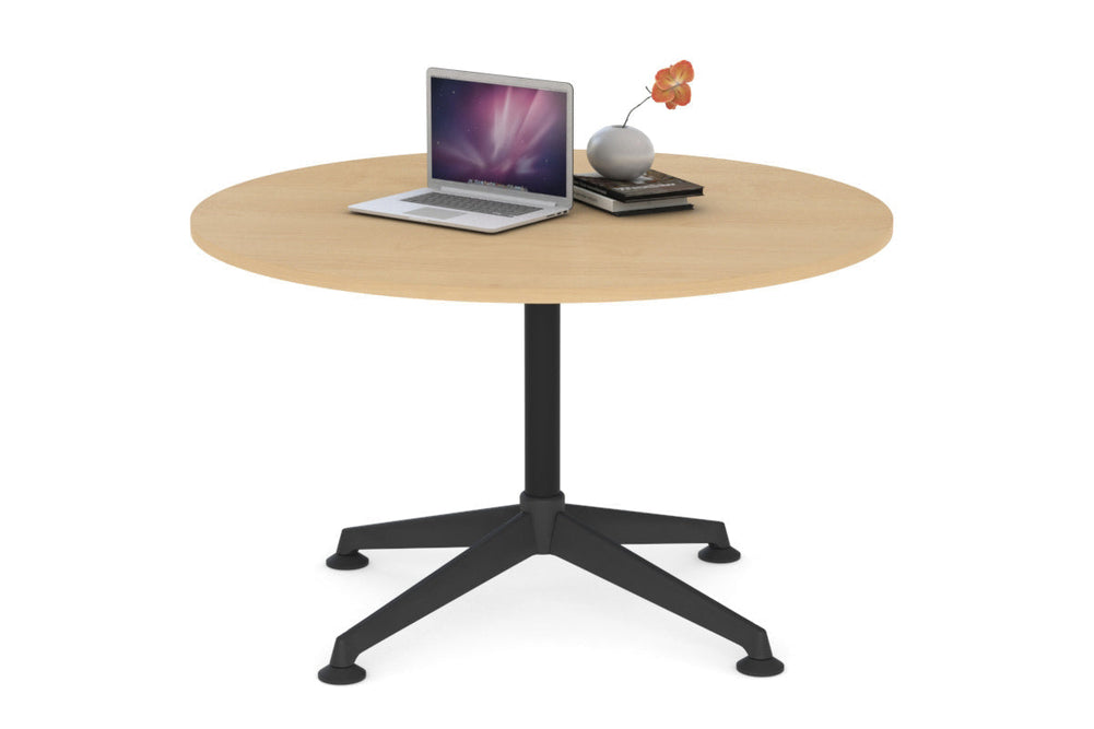 Blackjack Round Meeting Table [1000 mm]-black frame maple 