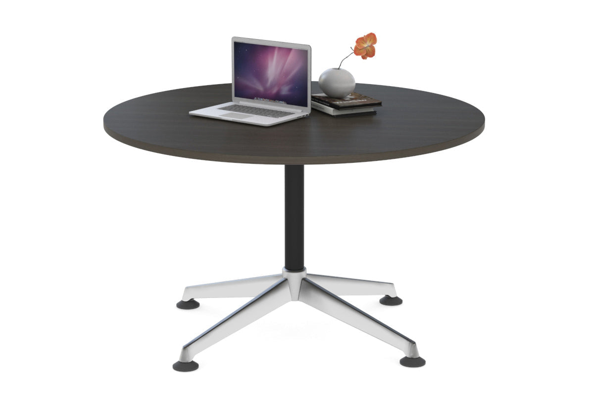 Blackjack Round Meeting Table [1000 mm] Jasonl chrome frame dark oak 
