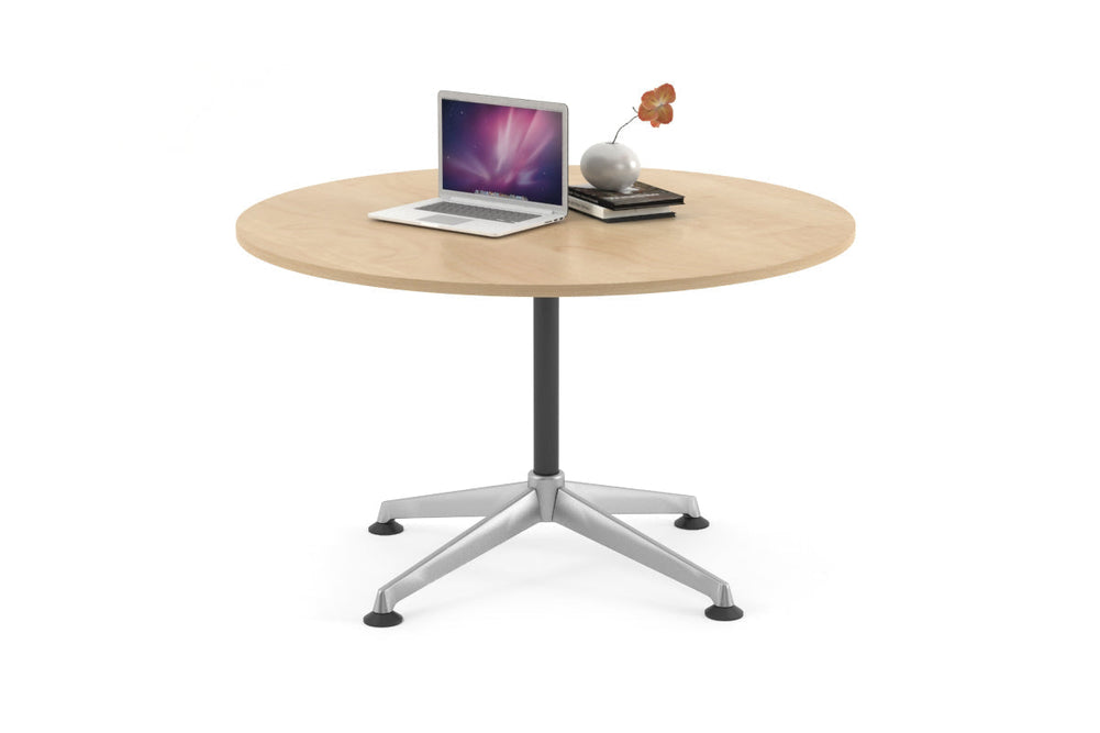 Blackjack Round Meeting Table [1000 mm]-chrome frame maple 