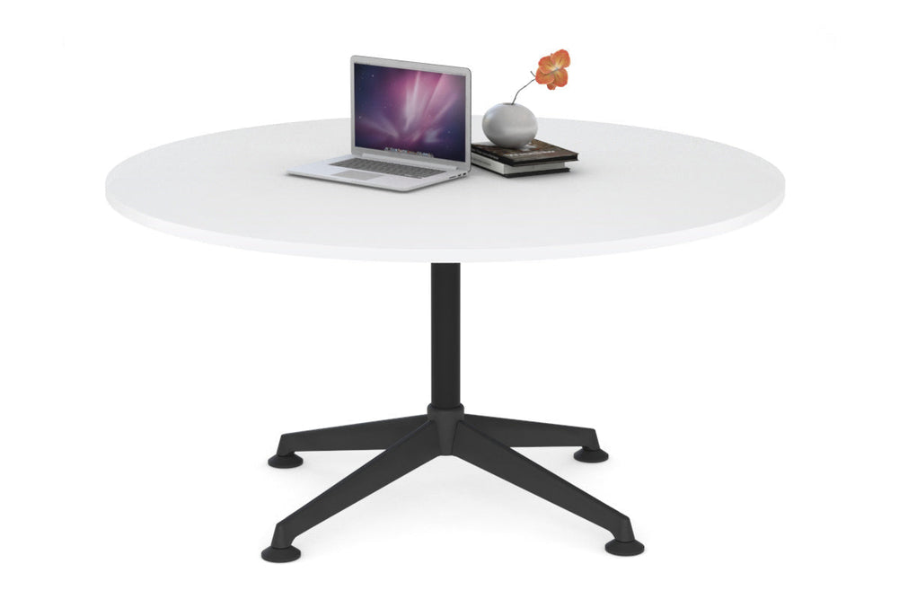 Blackjack Round Meeting Table [1200 mm]-black frame white 