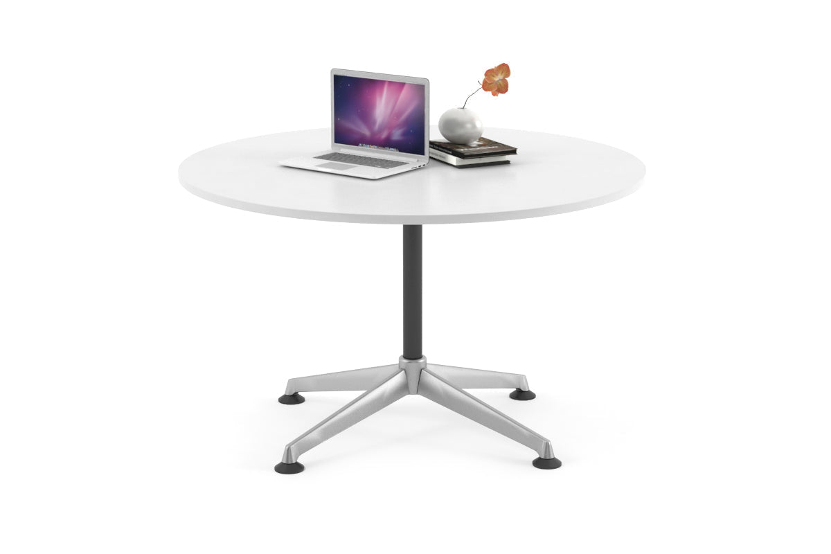 Blackjack Round Meeting Table [1200 mm] Jasonl chrome frame white 