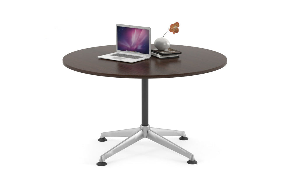 Blackjack Round Meeting Table [1200 mm]-chrome frame wenge 