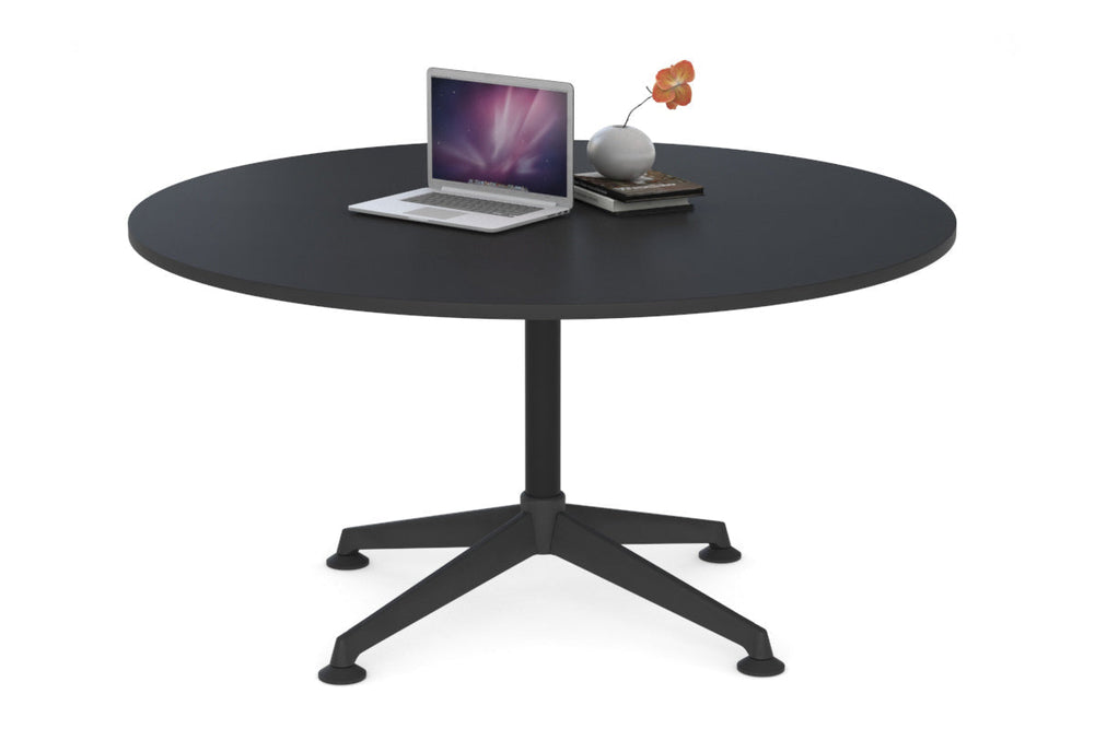Blackjack Round Meeting Table [1200 mm]-black frame black 