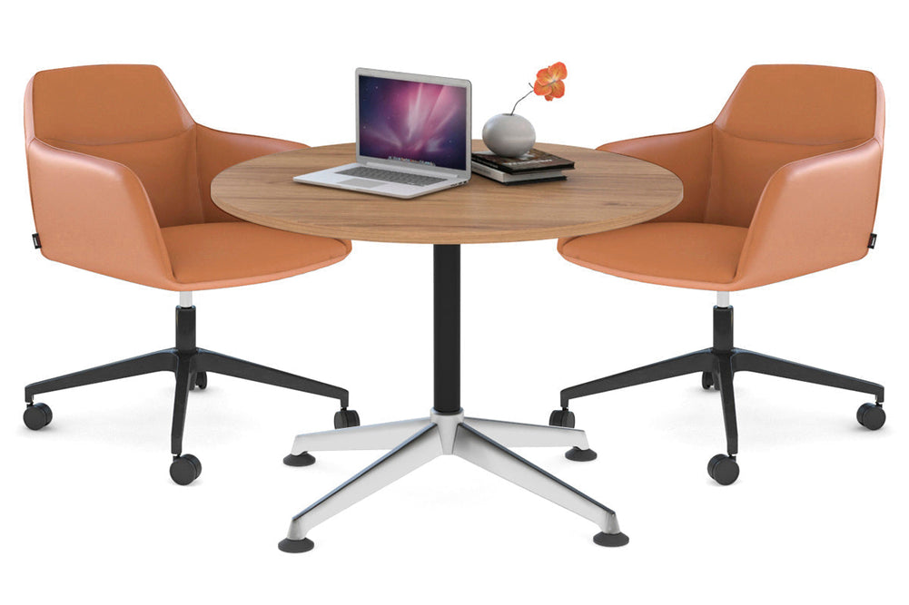 Blackjack Round Meeting Table [800 mm]-dark oak  