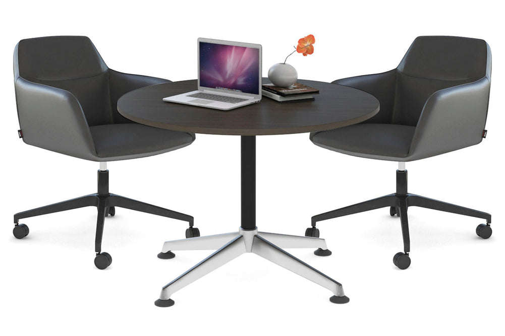 Blackjack Round Meeting Table [800 mm]-dark oak  