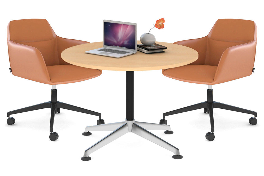 Blackjack Round Meeting Table [800 mm]-dark oak  