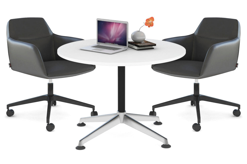 Blackjack Round Meeting Table [800 mm]-dark oak  