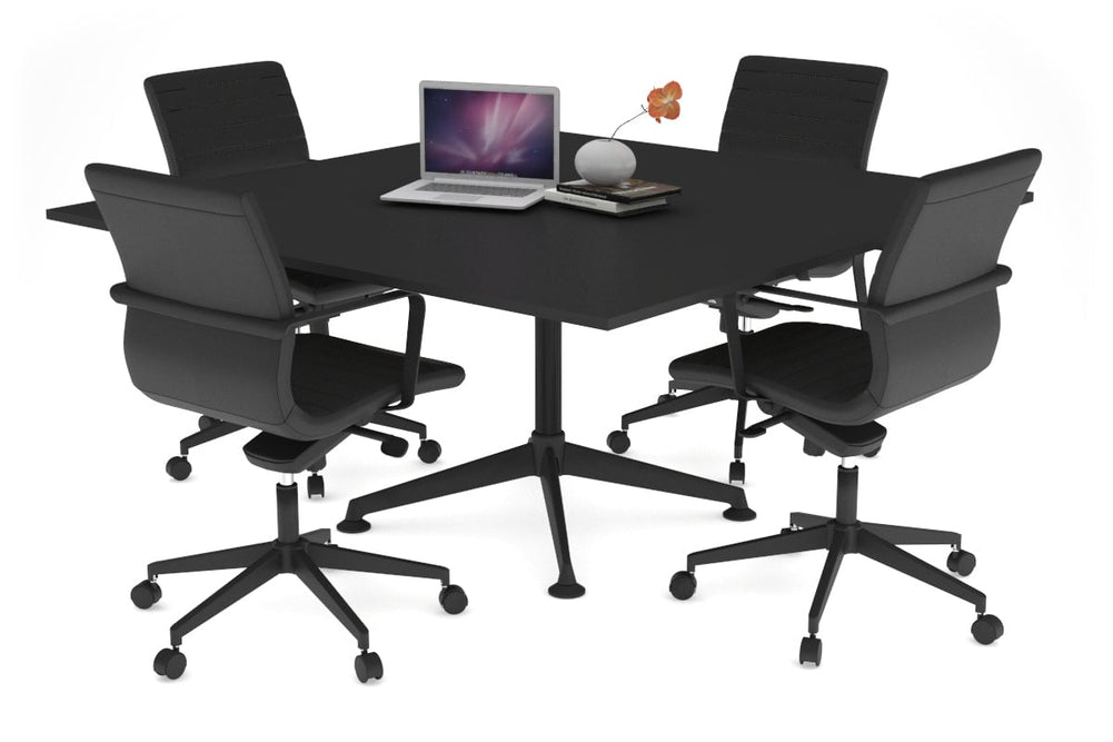 Boardroom Table Premium Indented Black Leg Blackjack [1200L x 1200W]-black  