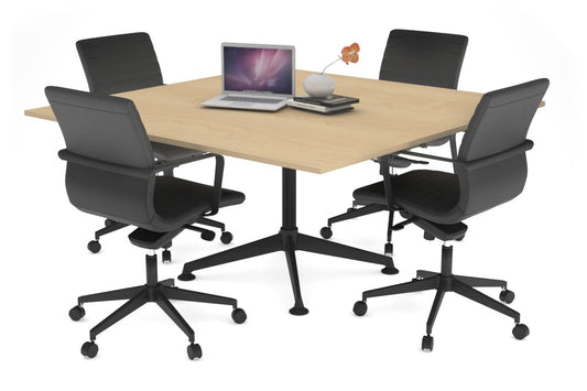 Boardroom Table Premium Indented Black Legs Blackjack [1200L x 1200W] Ooh La La maple 