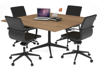Boardroom Table Premium Indented Black Legs Blackjack [1200L x 1200W] Ooh La La salvage oak 