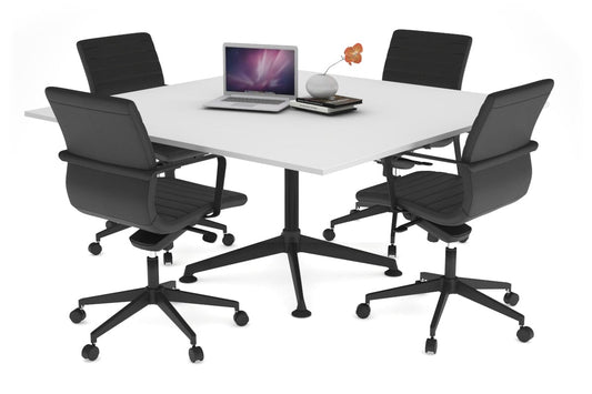 Boardroom Table Premium Indented Black Legs Blackjack [1200L x 1200W] Ooh La La white 