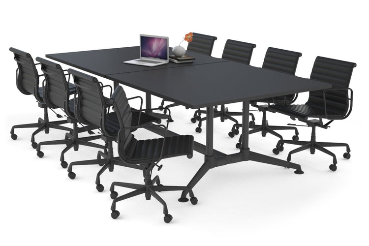 Boardroom Table Premium Indented Black Legs Blackjack [2400L x 1200W] Ooh La La black 