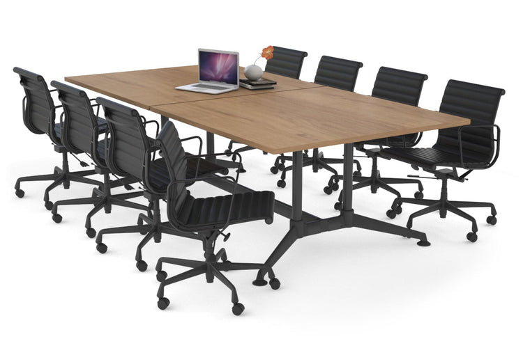 Boardroom Table Premium Indented Black Legs Blackjack [2400L x 1200W] Ooh La La salvage oak 