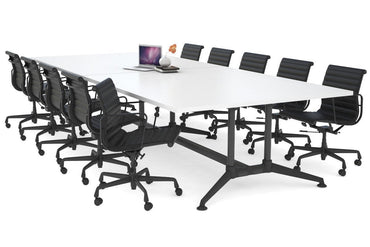 Boardroom Table Premium Indented Black Legs Blackjack [3600L x 1500W] Ooh La La white 