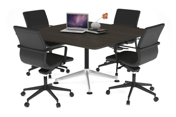  - Boardroom Table Premium Indented Chrome Leg Blackjack [1100L x 1100W  with Rounded Corners] - 1