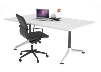 Boardroom Table Premium Indented Chrome Legs Blackjack [1600L x 800W] Ooh La La white 