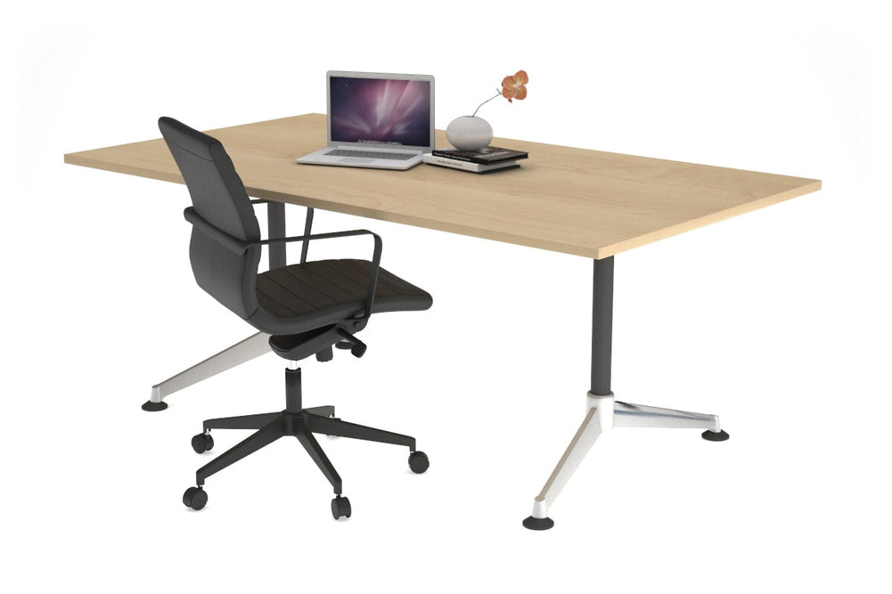 Boardroom Table Premium Indented Chrome Legs Blackjack [1600L x 800W]-maple  