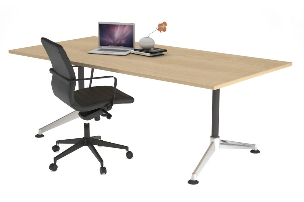 Boardroom Table Premium Indented Chrome Legs Blackjack [1800L x 800W]-maple  