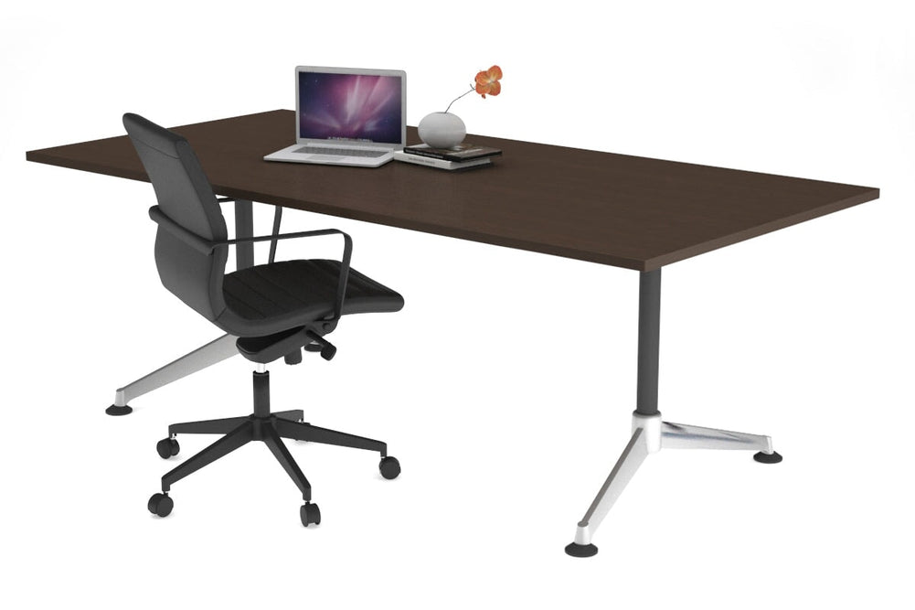 Boardroom Table Premium Indented Chrome Legs Blackjack [1800L x 800W]-wenge  