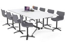  - Boardroom Table Premium Indented Chrome Legs Blackjack [2400L x 1200W] - 1