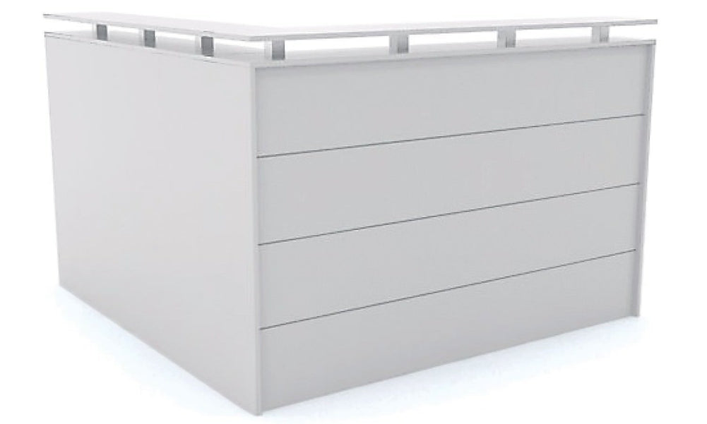 Budgee - Reception Counter Unit Pop Top L-Shaped Laminate White-none  