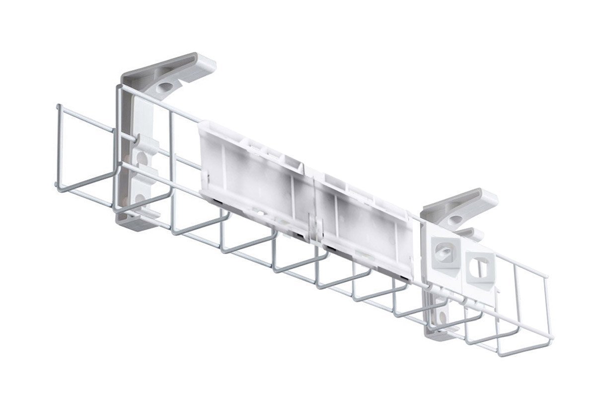 DPG Cable Management Basket Single Metal+Tray Including Power Plate 2 Data Bezels DPG 950 white 