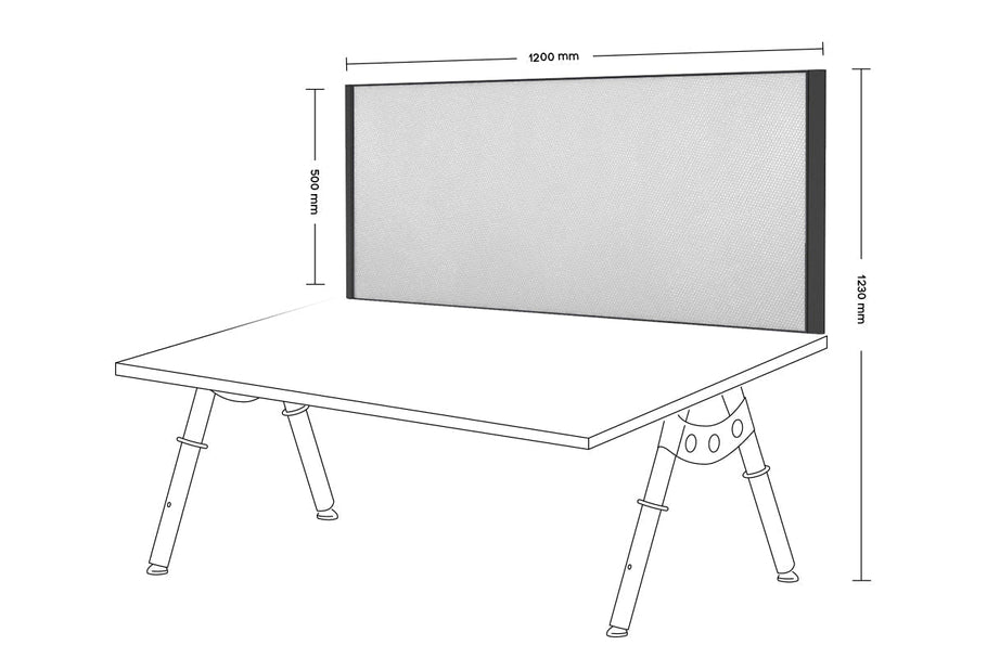 Environmental image of Clearance Desk Mounted Privacy Screen with Clamp Bracket - Black Frame