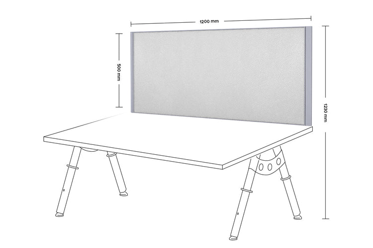 Clearance Desk Mounted Privacy Screen with Clamp Bracket - Silver Frame Jasonl 500Hx1200W city 