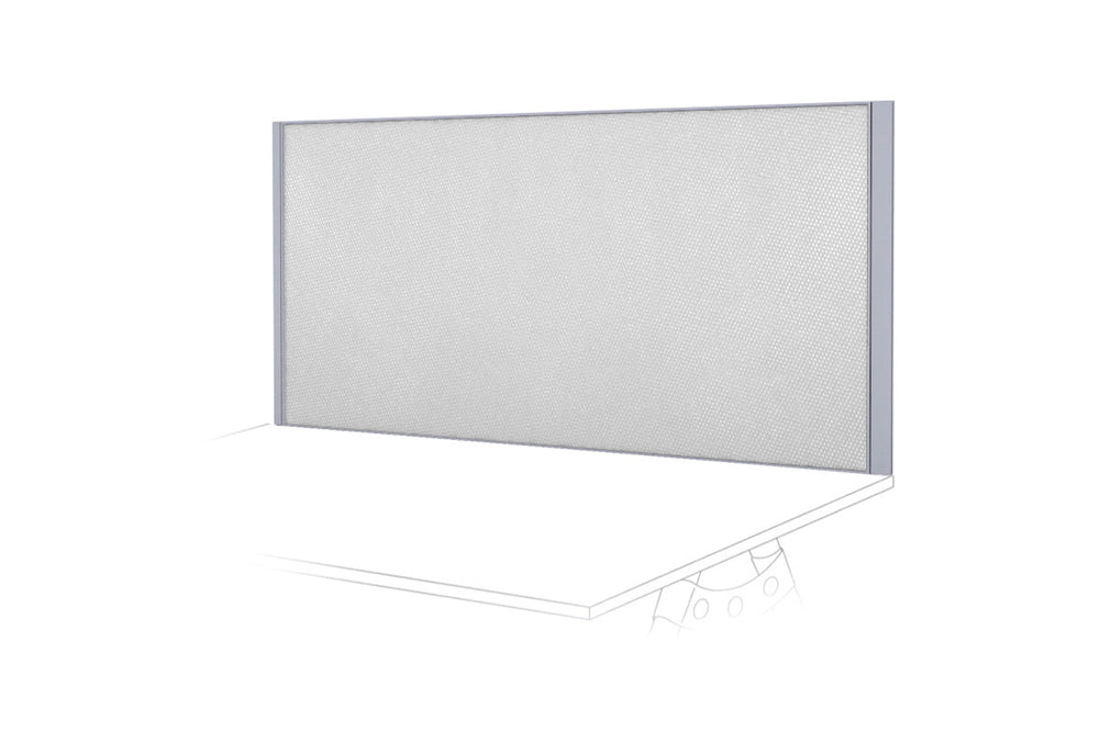 Clearance Desk Mounted Privacy Screen with Clamp Bracket - Silver Frame-500Hx1800W city  
